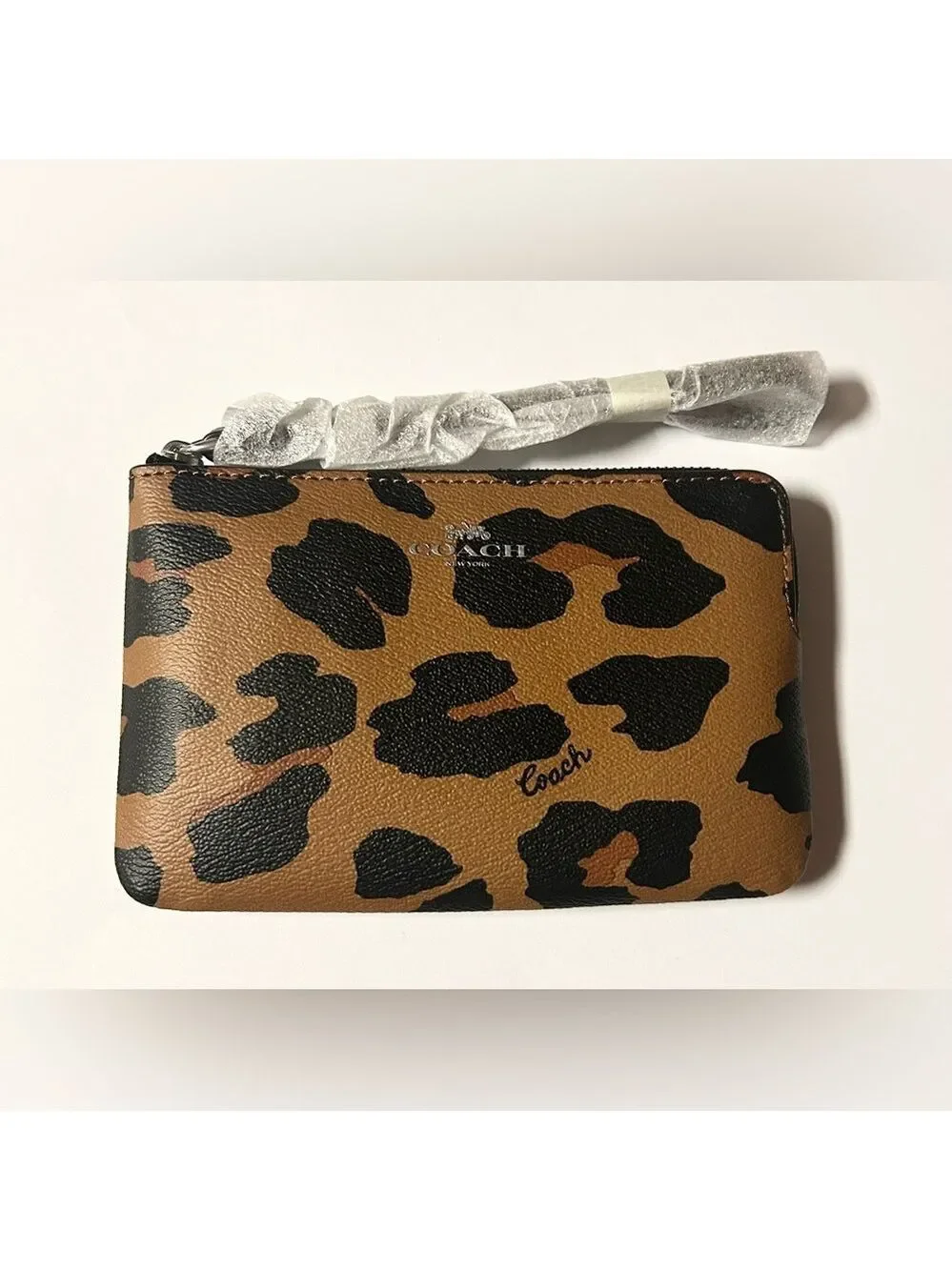 Authentic Coach Leopard Print Wristlet NWT